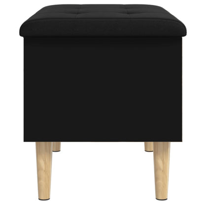 Black Engineered Wood Storage Bench 62x42x46 cm