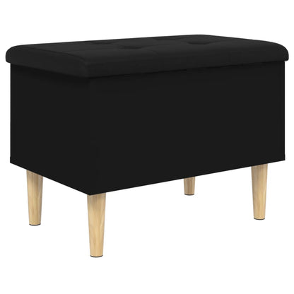 Black Engineered Wood Storage Bench 62x42x46 cm