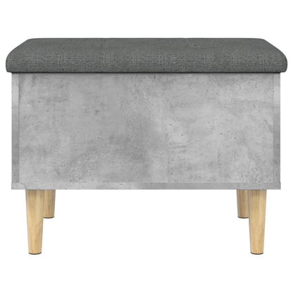 Compact Concrete Grey Storage Bench, 62x42x46 cm, Wood Design