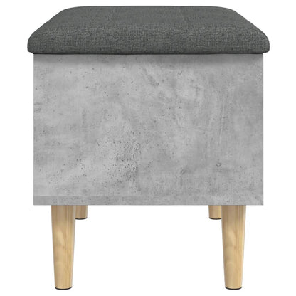 Compact Concrete Grey Storage Bench, 62x42x46 cm, Wood Design