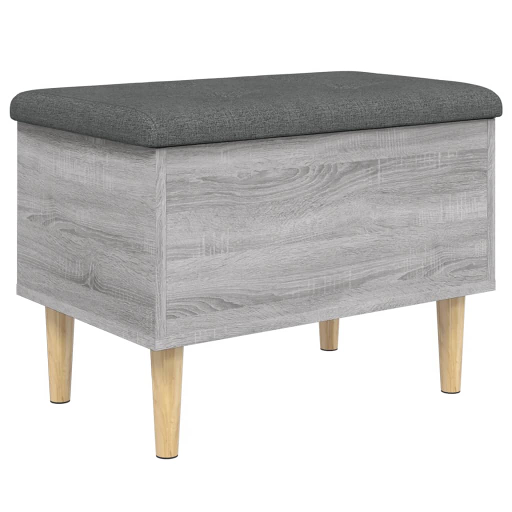 Grey Sonoma Engineered Wood Storage Bench 62x42x46 cm
