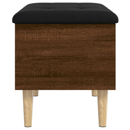 Brown Oak Storage Bench - Engineered Wood 62x42x46 cm