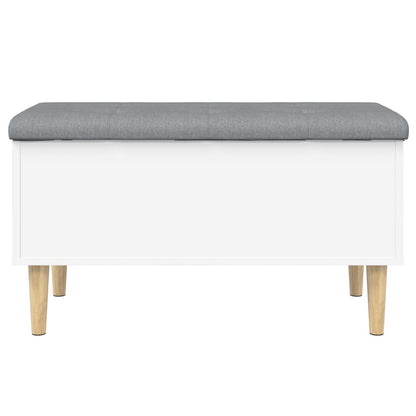 White Engineered Wood Storage Bench 82x42x46 cm