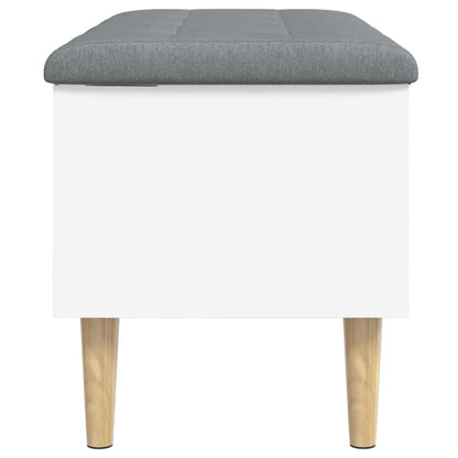 White Engineered Wood Storage Bench 82x42x46 cm