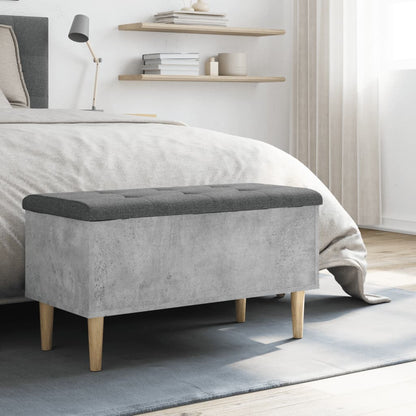Concrete Grey Storage Bench, 82x42x46 cm, Engineered Wood