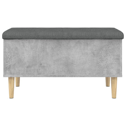 Concrete Grey Storage Bench, 82x42x46 cm, Engineered Wood