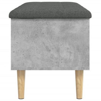 Concrete Grey Storage Bench, 82x42x46 cm, Engineered Wood
