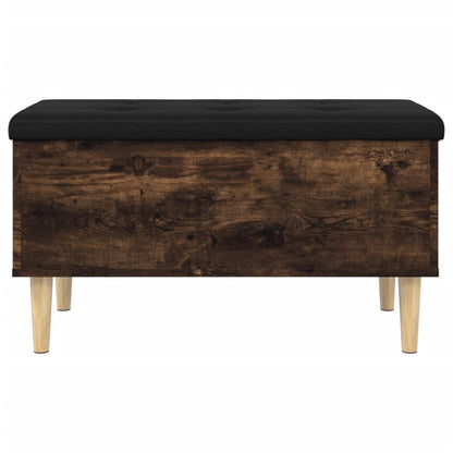 Smoked Oak Storage Bench 82x42x46 cm - Engineered Wood