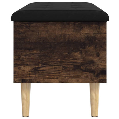 Smoked Oak Storage Bench 82x42x46 cm - Engineered Wood