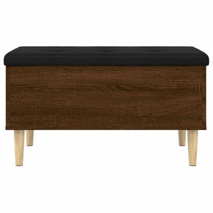 Brown Oak Storage Bench - 82x42x46 cm - Engineered Wood