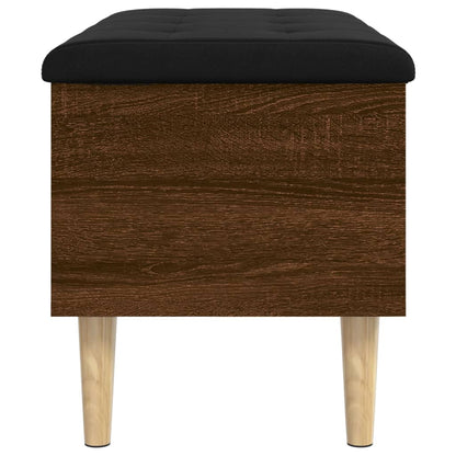 Brown Oak Storage Bench - 82x42x46 cm - Engineered Wood