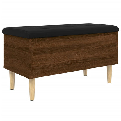 Brown Oak Storage Bench - 82x42x46 cm - Engineered Wood