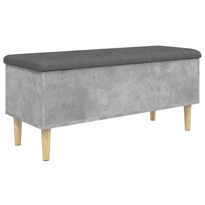 Concrete Grey Storage Bench, 102x42x46 cm, Durable Engineered Wood
