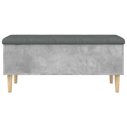 Concrete Grey Storage Bench, 102x42x46 cm, Durable Engineered Wood