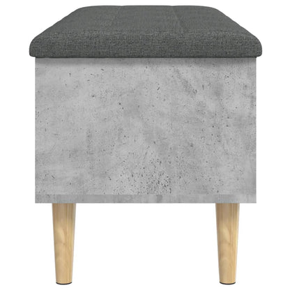 Concrete Grey Storage Bench, 102x42x46 cm, Durable Engineered Wood