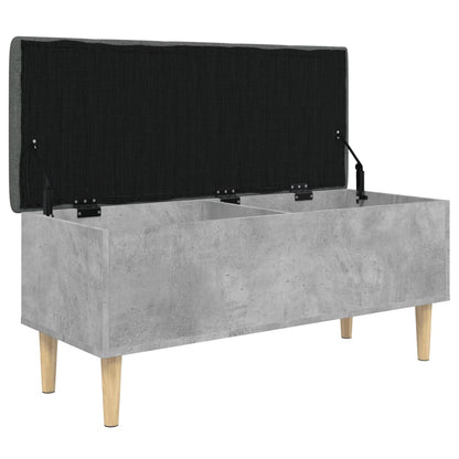 Concrete Grey Storage Bench, 102x42x46 cm, Durable Engineered Wood