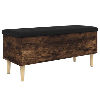 Smoked Oak Storage Bench, 102x42x46 cm, Engineered Wood