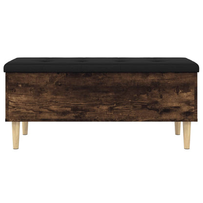 Smoked Oak Storage Bench, 102x42x46 cm, Engineered Wood