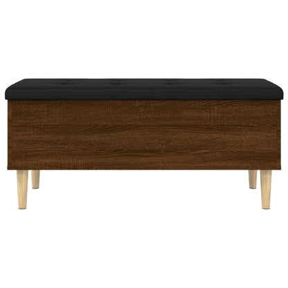 Brown Oak Storage Bench 102x42x46 cm | Engineered Wood