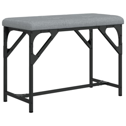 Light Grey Dining Bench - 62x32x45 cm, Steel & Fabric