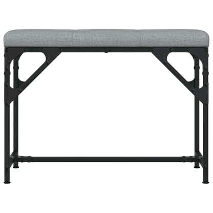 Light Grey Dining Bench - 62x32x45 cm, Steel & Fabric
