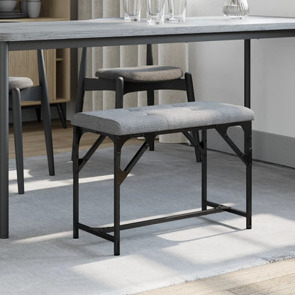 Light Grey Dining Bench - 62x32x45 cm, Steel & Fabric