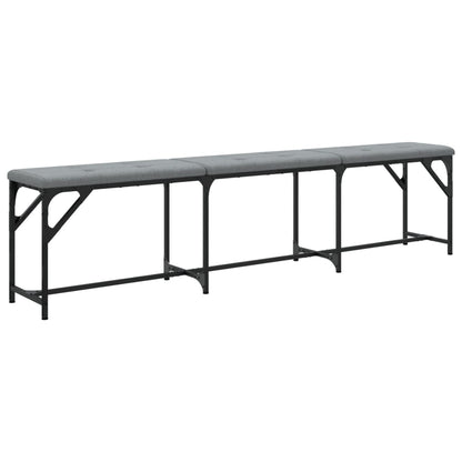 Light Grey Fabric Dining Bench - 186x32x45 cm Steel Frame
