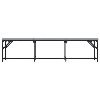 Light Grey Fabric Dining Bench - 186x32x45 cm Steel Frame