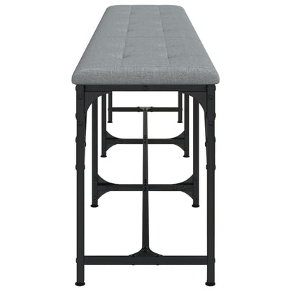 Light Grey Fabric Dining Bench - 186x32x45 cm Steel Frame