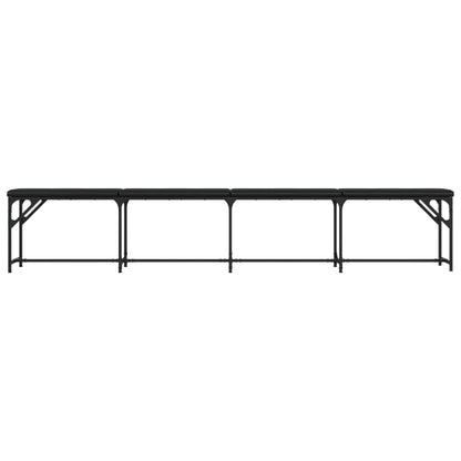 Black Faux Leather Dining Bench - 248x32x45 cm, Steel Frame