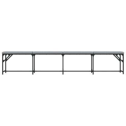 Light Grey Dining Bench - 248x32x45 cm, Steel & Fabric