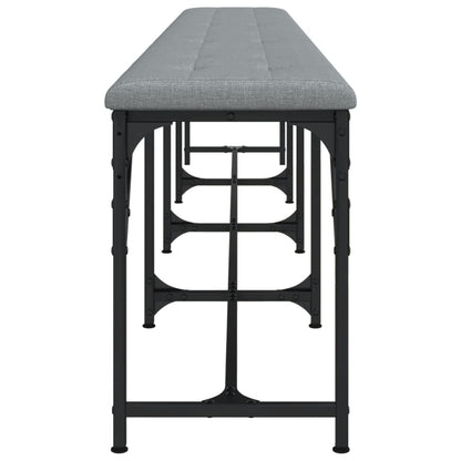 Light Grey Dining Bench - 248x32x45 cm, Steel & Fabric