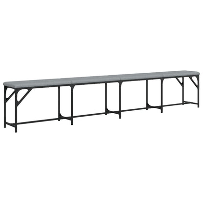 Light Grey Dining Bench - 248x32x45 cm, Steel & Fabric