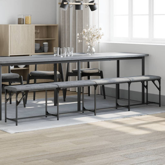 Light Grey Dining Bench - 248x32x45 cm, Steel & Fabric