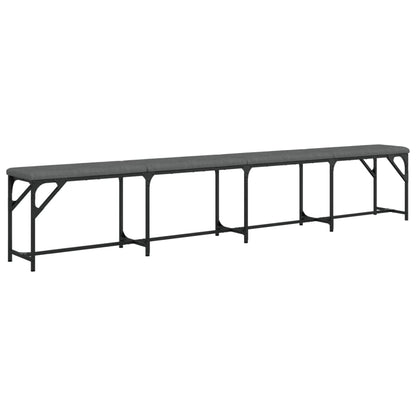 Dark Grey Fabric Dining Bench - Steel Frame, 248x32x45 cm