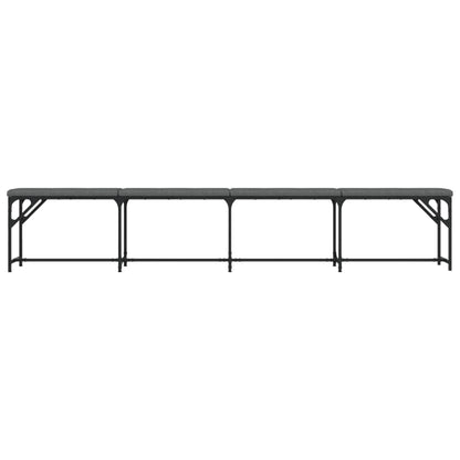 Dark Grey Fabric Dining Bench - Steel Frame, 248x32x45 cm