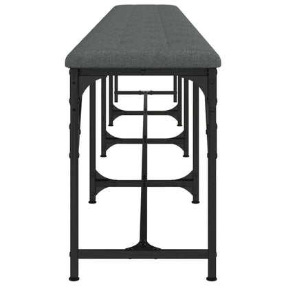 Dark Grey Fabric Dining Bench - Steel Frame, 248x32x45 cm