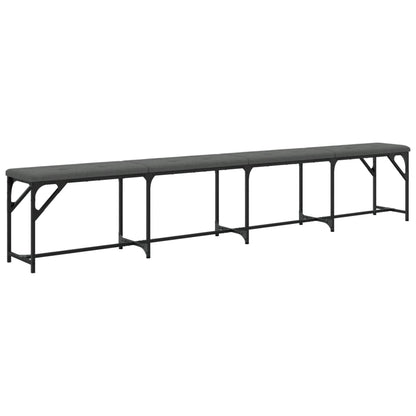 Dark Grey Fabric Dining Bench - Steel Frame, 248x32x45 cm