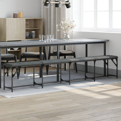 Dark Grey Fabric Dining Bench - Steel Frame, 248x32x45 cm