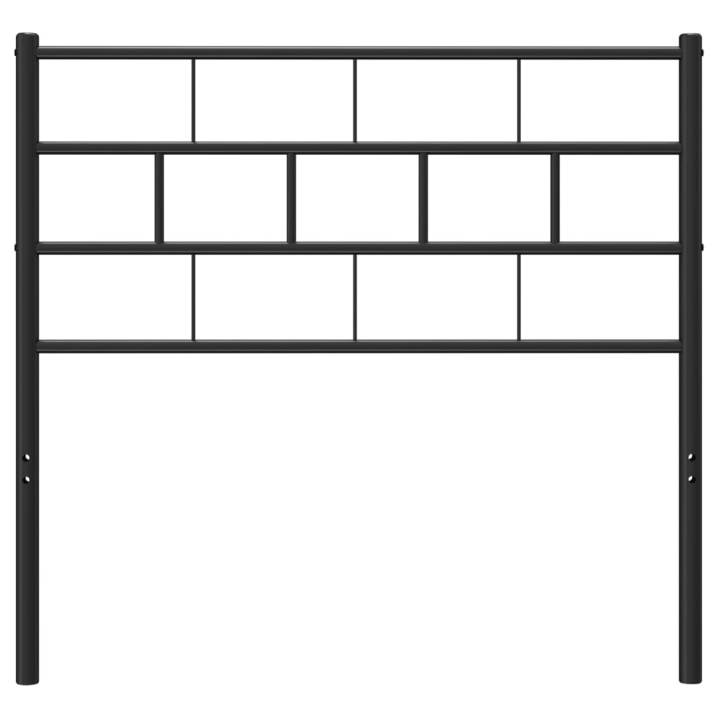 Elegant Black Metal Headboard - 80 cm