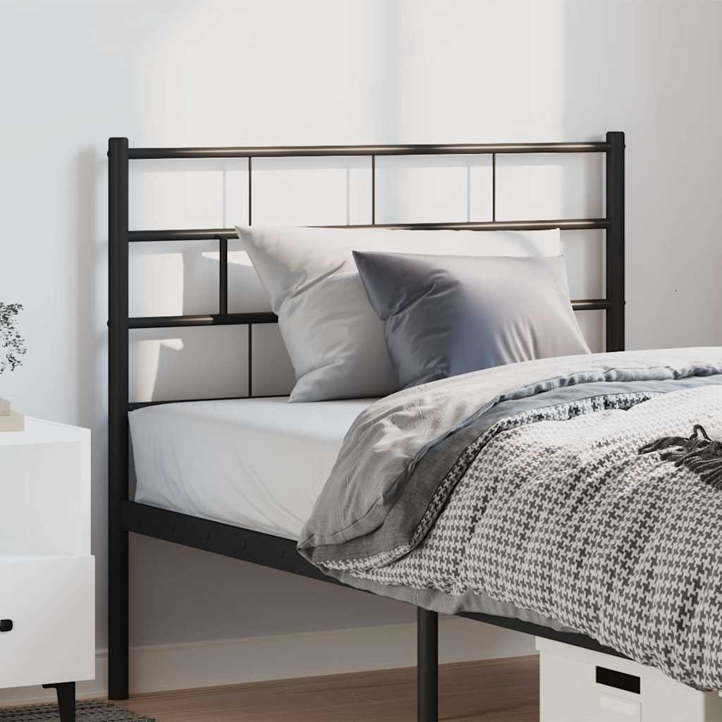 Elegant Black Metal Headboard, 100 cm - Stylish Bedroom Upgrade