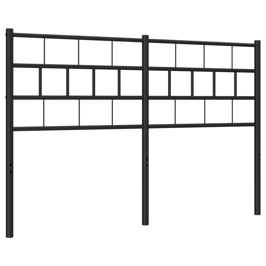 Sleek Black Metal Headboard - Stylish Design, 140 cm