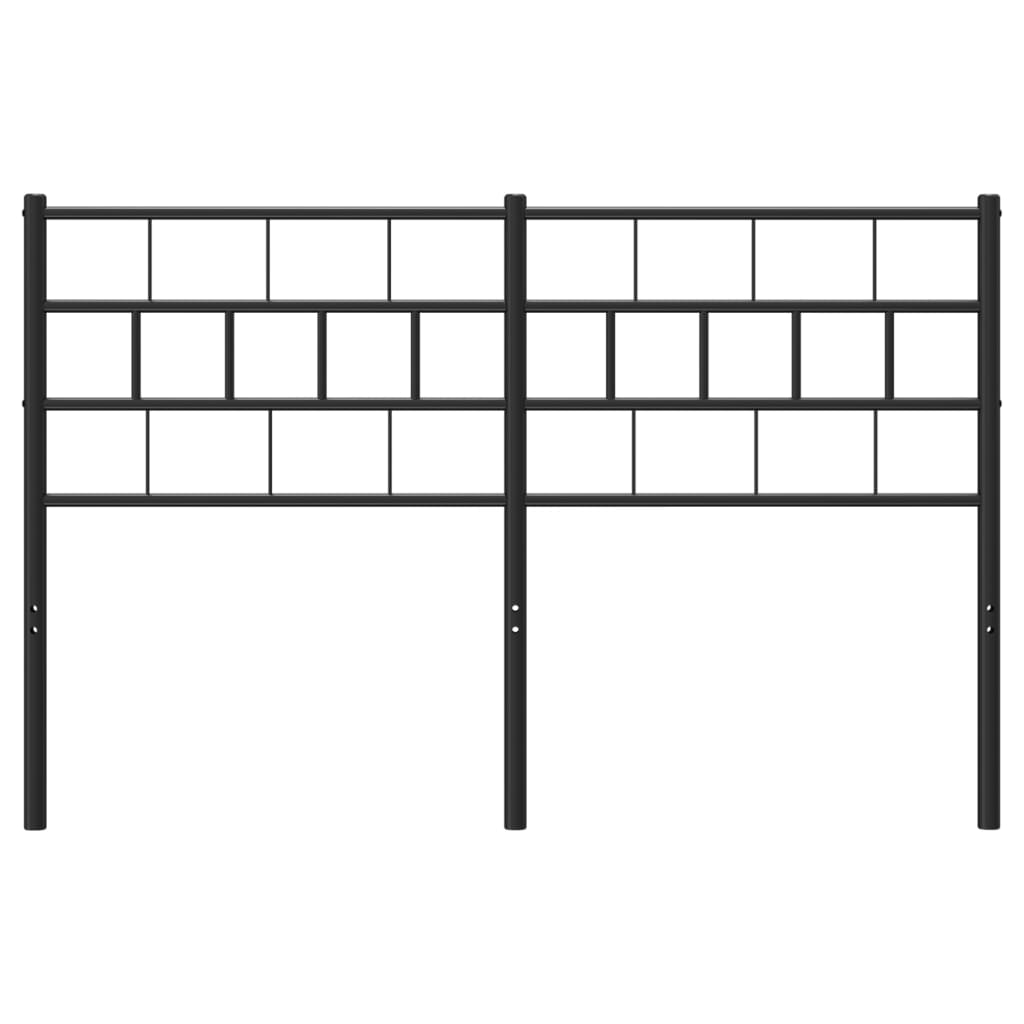 Sleek Black Metal Headboard - Stylish Design, 140 cm