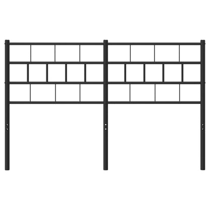 Sleek Black Metal Headboard - Stylish Design, 140 cm