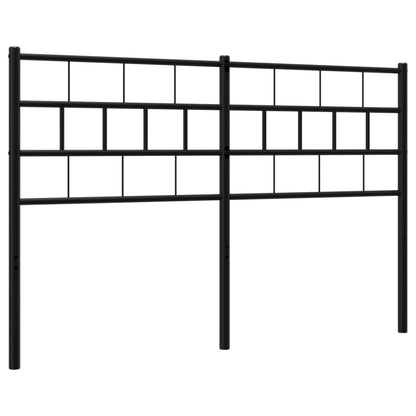 Sleek Black Metal Headboard - Stylish Design, 140 cm