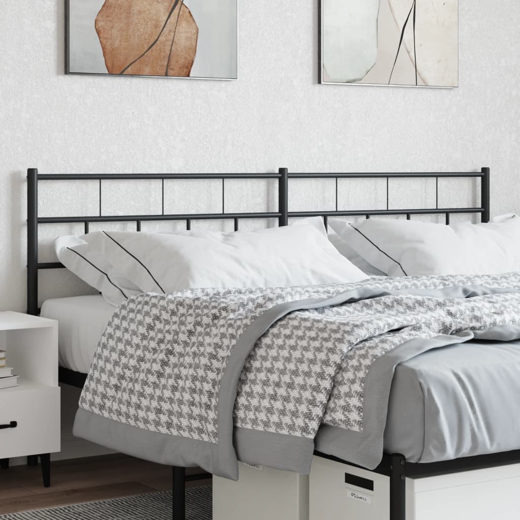 Elegant Black Metal Headboard 160cm - Stylish Bedroom Upgrade