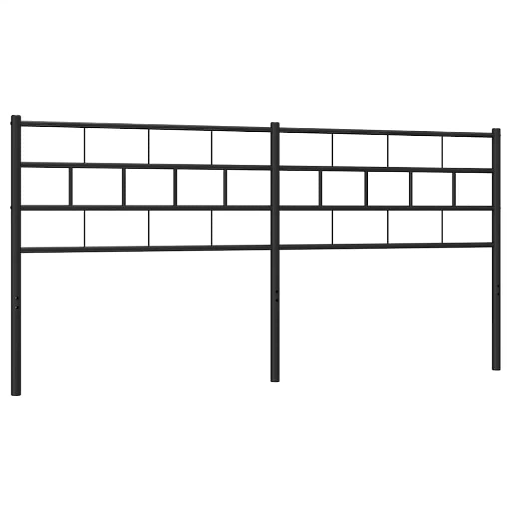 Elegant Black Metal Headboard - 180 cm Sturdy Bedroom Decor