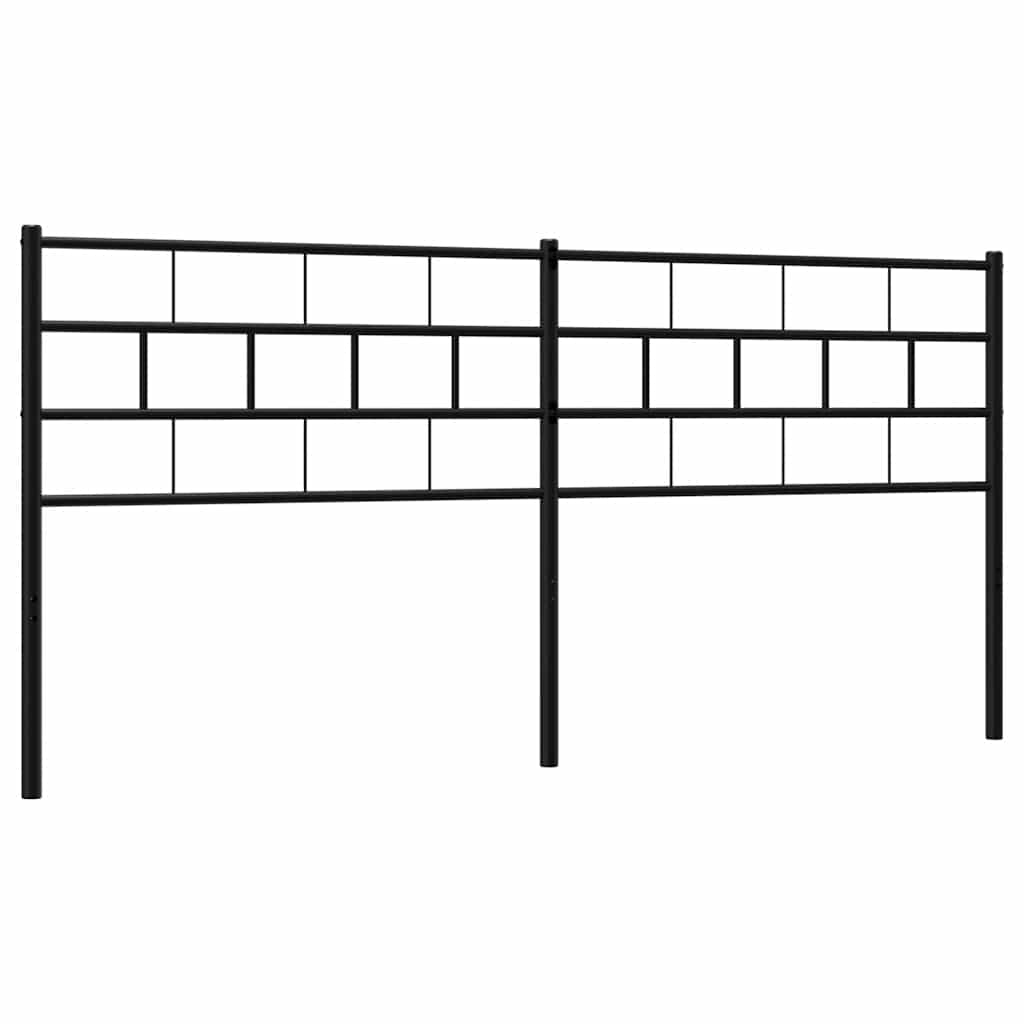 Elegant Black Metal Headboard - 180 cm Sturdy Bedroom Decor