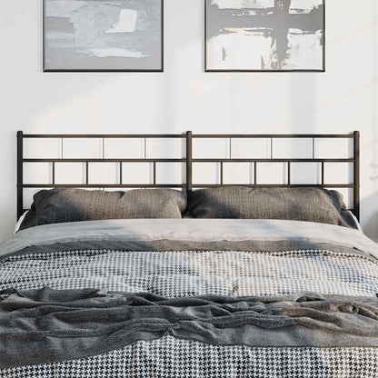 Sleek Black Metal Headboard - Elegant Design, 193 cm