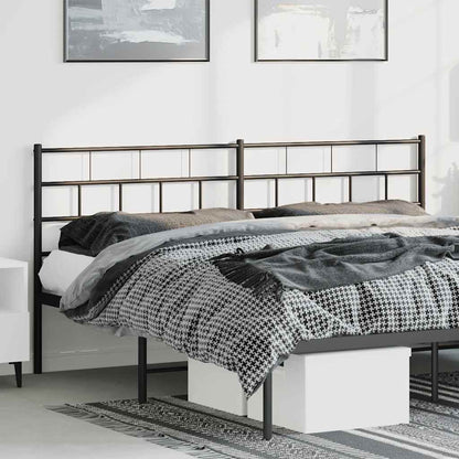 Sleek Black Metal Headboard - Elegant Design, 193 cm